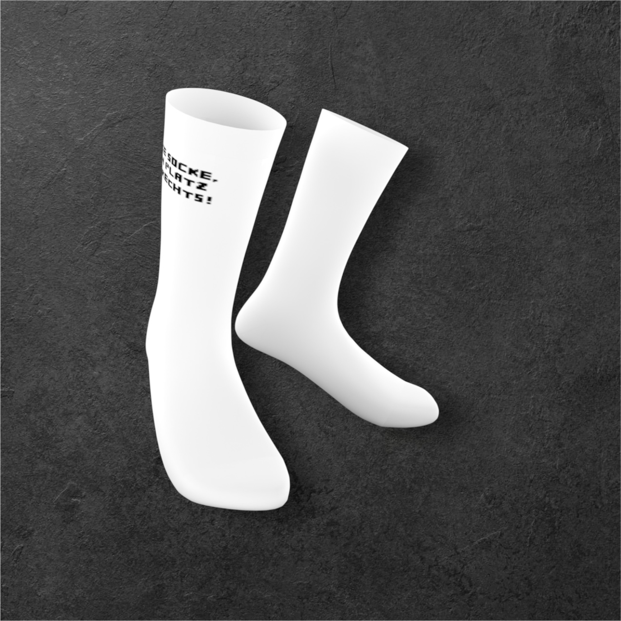 🧦Klassiker - LINKE SOCKE, KEIN PLATZ FÜR RECHTS! Weiß/Schwarz (37-41) - StatementSocken – Bild 2