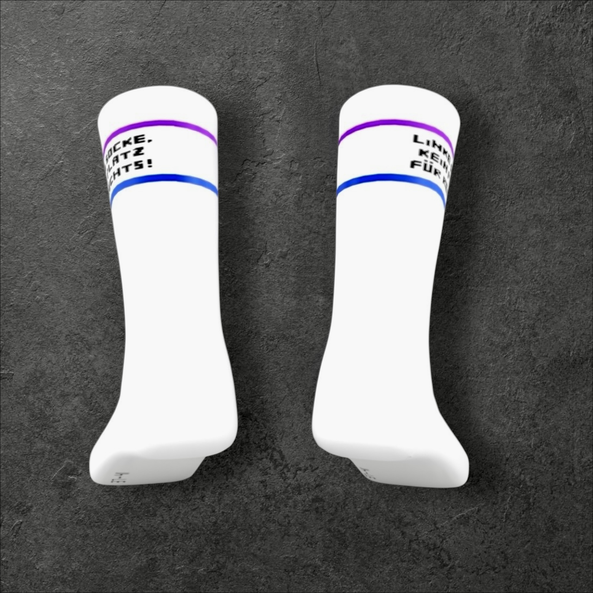 💜+💙 - LINKE SOCKE, KEIN PLATZ FÜR RECHTS! (Gr. 37-41) - StatementSocken – Bild 2