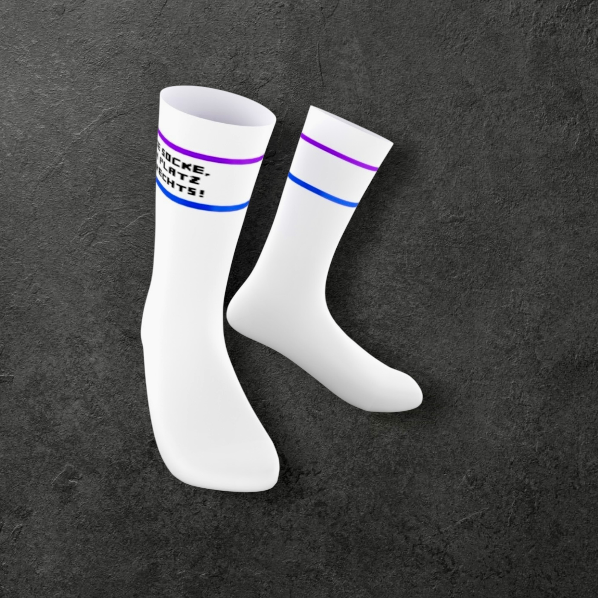 💜+💙 - LINKE SOCKE, KEIN PLATZ FÜR RECHTS! (Gr. 37-41) - StatementSocken – Bild 3