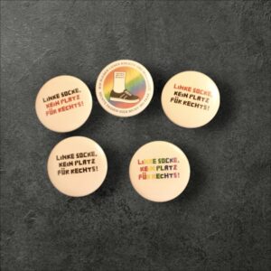 📍Button (Brosche) 58mm – LINKE SOCKE, KEIN PLATZ FÜR RECHTS! Set