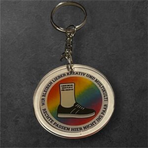 🧦 LINKE SOCKE, KEIN PLATZ FÜR RECHTS! - Schlüsselanhänger Acryl 5cm